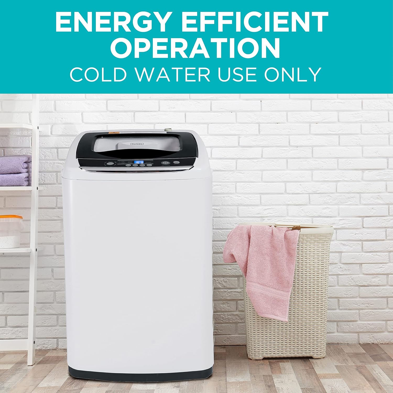Portable Washer 6.6 lb. Capacity Washing Machine for Homes & Apartments 5 Wash Cycles Quick Connect Sink Adapter and Drain Hose Included Transparent Lid wourant