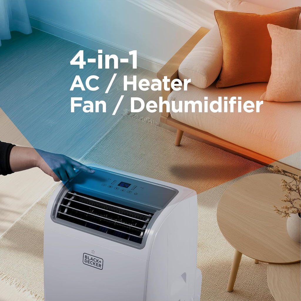 BLACK+DECKER 10,000 BTU Portable Air Conditioner for Rooms up to 450 Sq. with Remote Control, White wourant