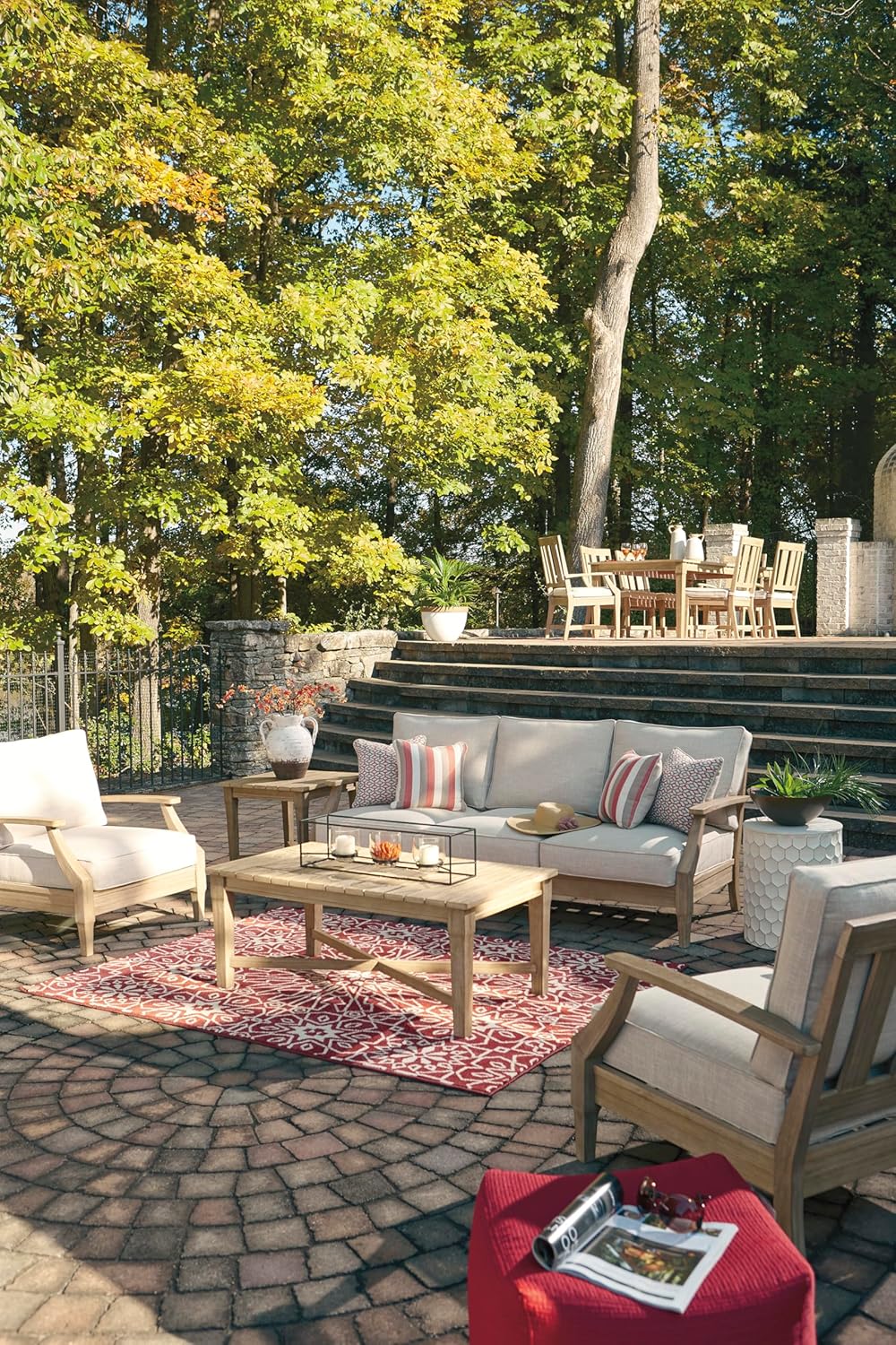 Coastal view outdoor terrace eucalyptus sofa wourant