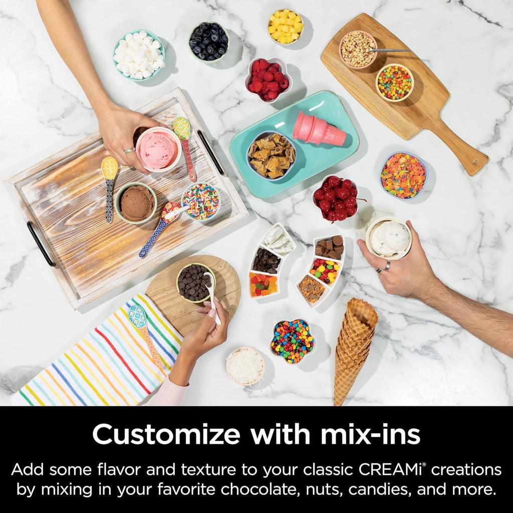Ninja Swirl by CREAMi Ice Cream and Soft Serve Maker, Sorbet, Milkshake, Frozen Yogurt, Low Calories Program & More, 13-in-1, Soft Serve Handle, (2) CREAMi Swirl 16oz Pints, For Kids & ALL ages, NC701 wourant