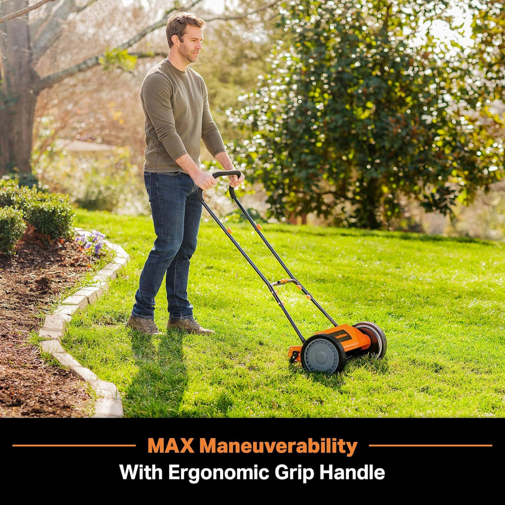 LawnMaster LMRM1801 Push Reel Lawn Mower 18-Inch 5-Blade wourant