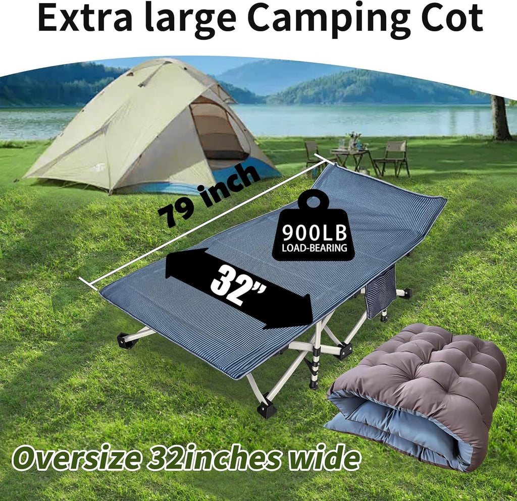 2 Pack Camping Cot with Mattress Comfortable Sleeping Cot Camping Cots for Adults 2 Person Folding Cot Heavy Duty Cots for Sleeping with Carry Bag Outdoor Indoor Home Vacation wourant
