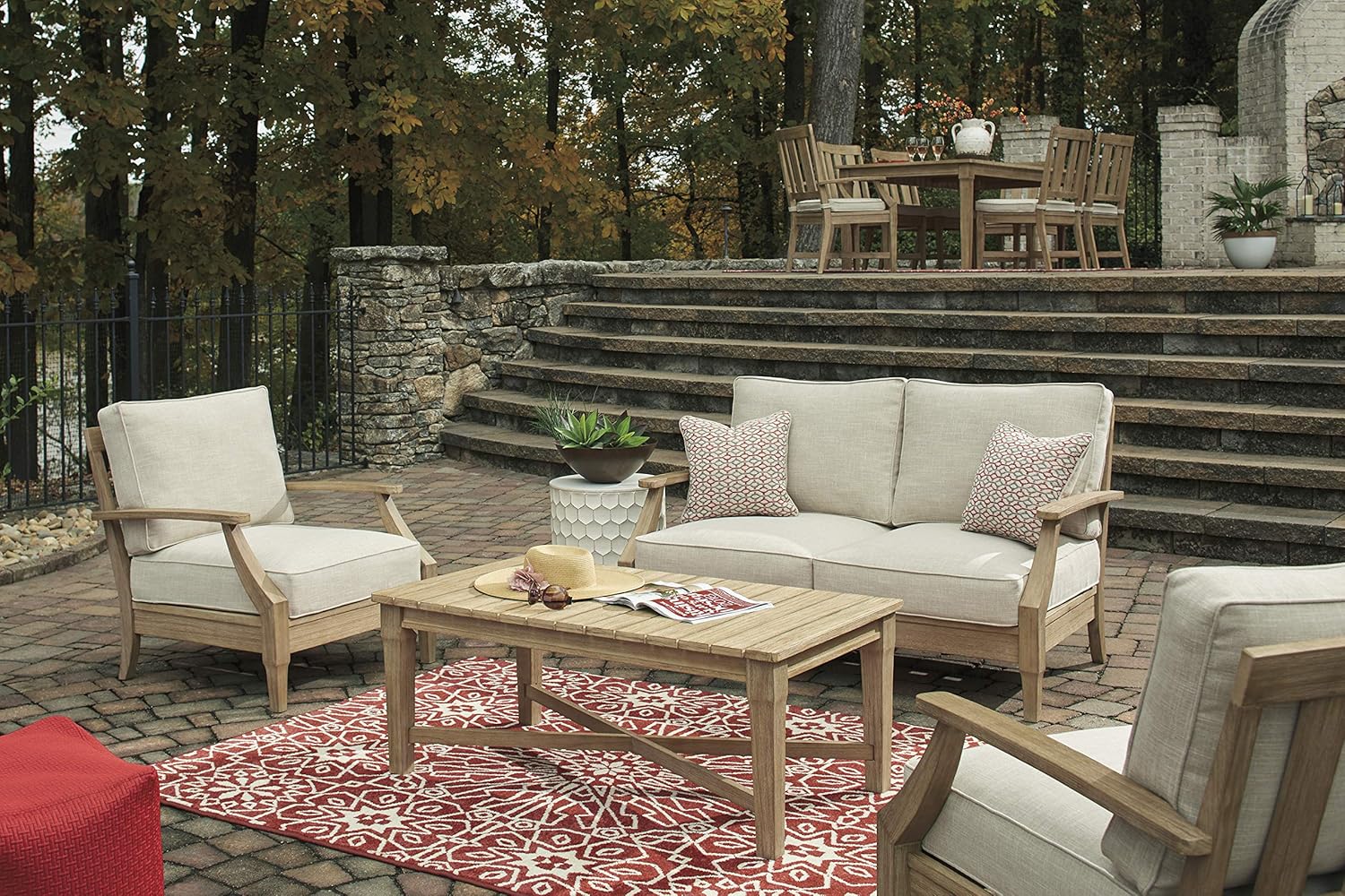 Coastal view outdoor terrace eucalyptus sofa wourant