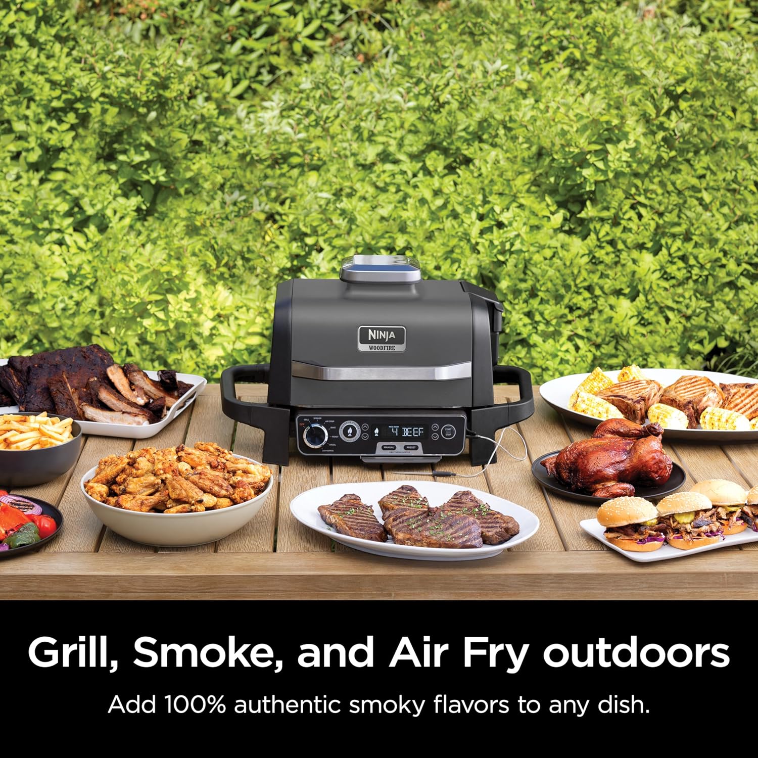 OG751 Woodfire Pro Outdoor Grill Built-In Thermometer 7-in-1 Master Grill BBQ Smoker wourant