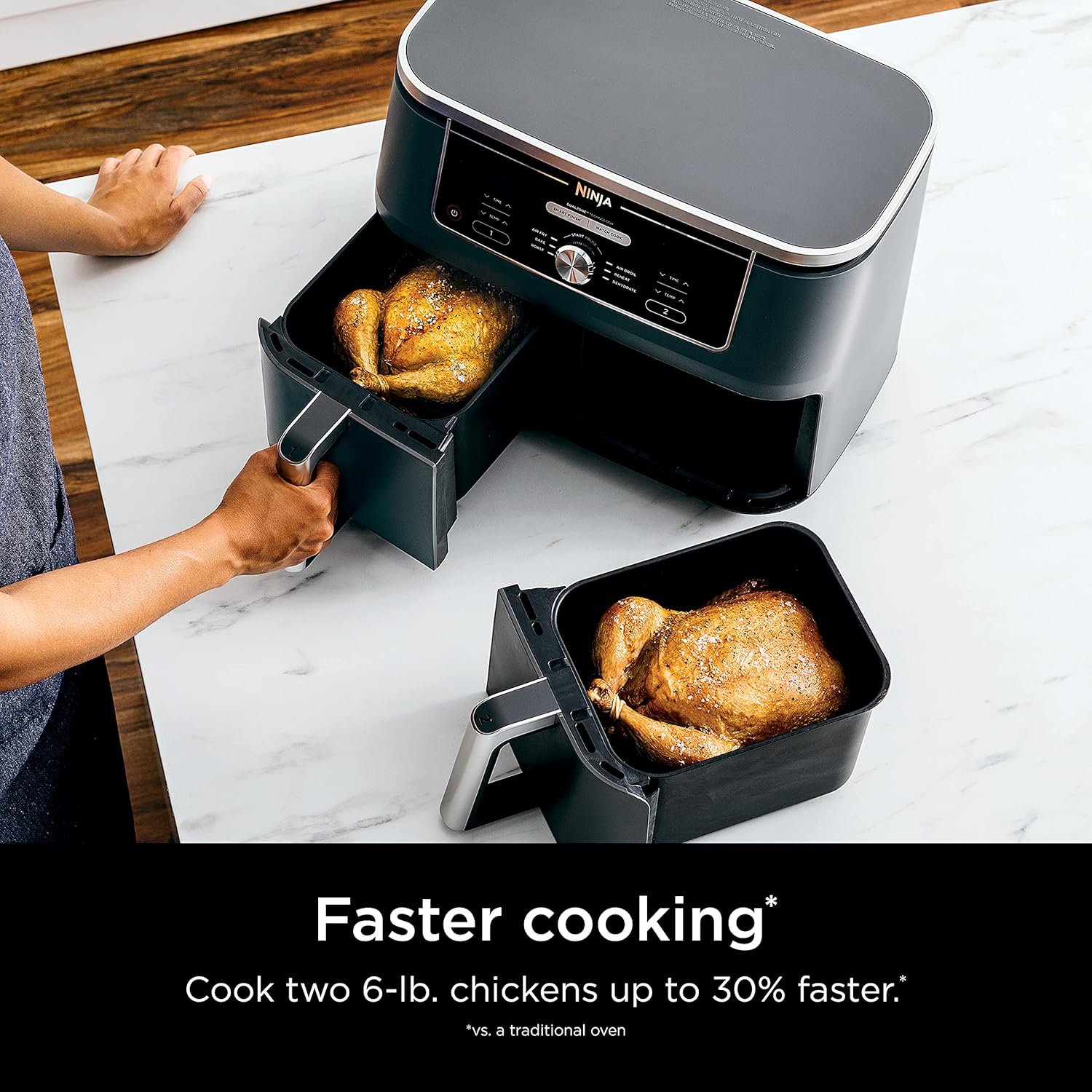 Ninja Foodi 6-in-1 FlexBasket Air Fryer with 7-Quart MegaZone and Basket Divider wourant