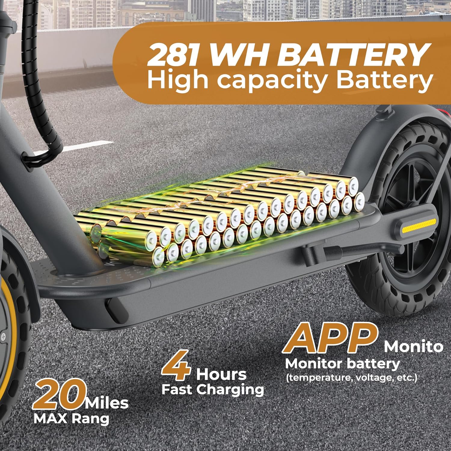 Electric Scooter, 350W/500W Motor, Top Speed 19/22 mph, Max 16/23/28Miles Ranges, Foldable E Scooter for Adults wourant