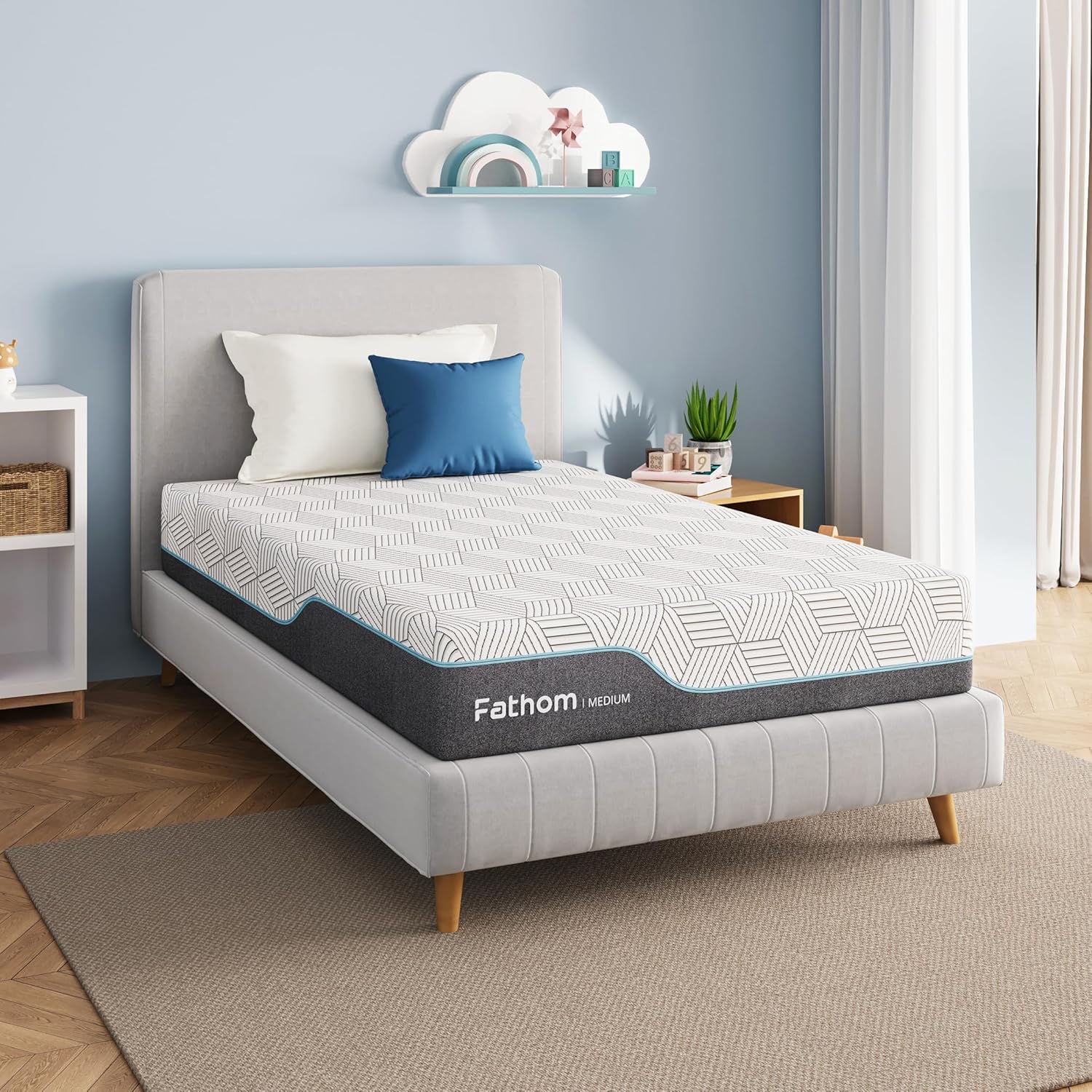 FATHOM Medium Queen Mattress 12 Inch Memory Foam Mattress Queen Size Bed in a Box for Back Pain Relief and Cool Sleep with Gel Foam and Removeable Fiberglass Free Cover, CertiPUR-US Certified woonhhop