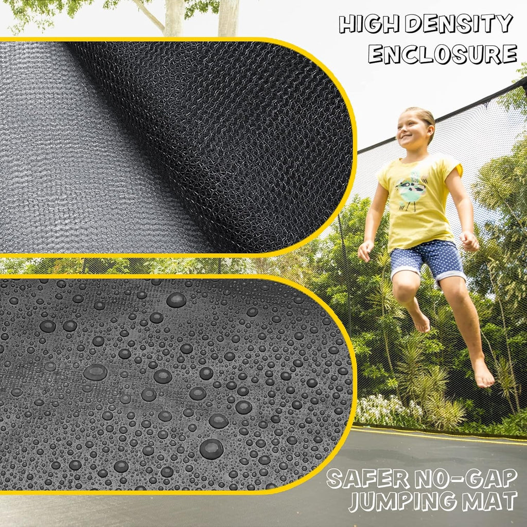 AOTOB 8FT 10FT 12FT 14 FT 15FT Trampoline with Safety Enclosure Net，Outdoor Trampoline with Basketball Hoop, Heavy Duty Jumping Mat and Spring Cover Padding for Kids and Adults, Storage Bag and Ladder wourant