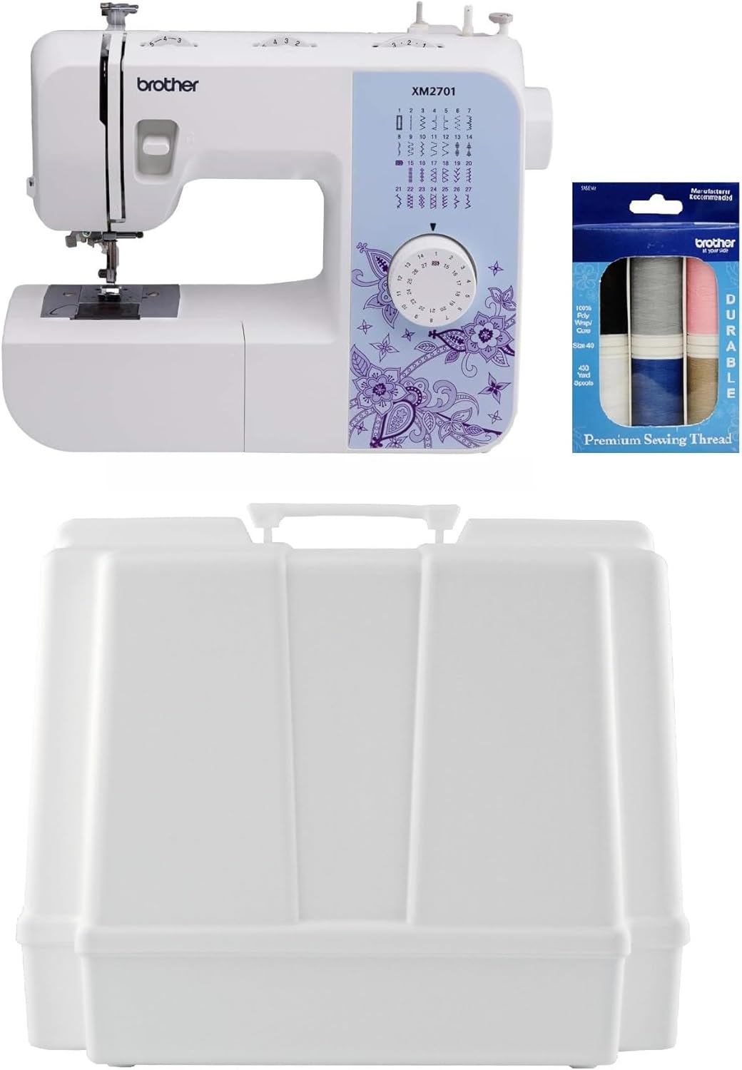 Brother XM2701 Sewing Machine, Lightweight, Full Featured, 27 Stitches, 6 Included Feet wourant