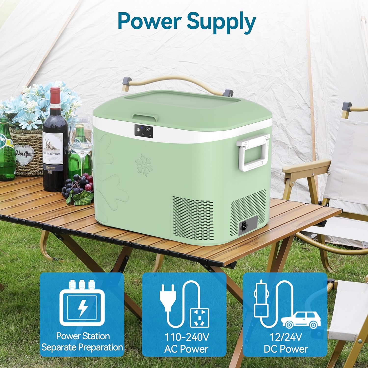 Car Fridge Portable 12 Volt Refrigerator 23 Quart (22 Liter) Freezer Compressor Cooler 12V/24V DC wourant