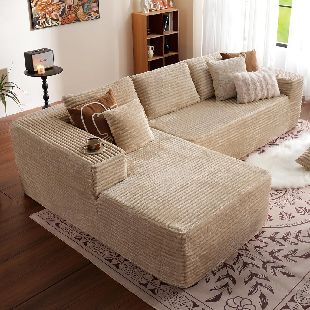 Ovios 104" Cloud Section Sofa L-shaped lounge chair, modern modular sofa wourant
