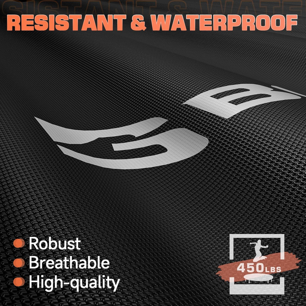 BCAN 450/550 LBS Foldable Mini Trampoline, 40"/48" Fitness Trampoline with Bungees, U Shape Adjustable Foam Handle, Stable & Quiet Exercise Rebounder for Adults Indoor/Outdoor Workout wourant