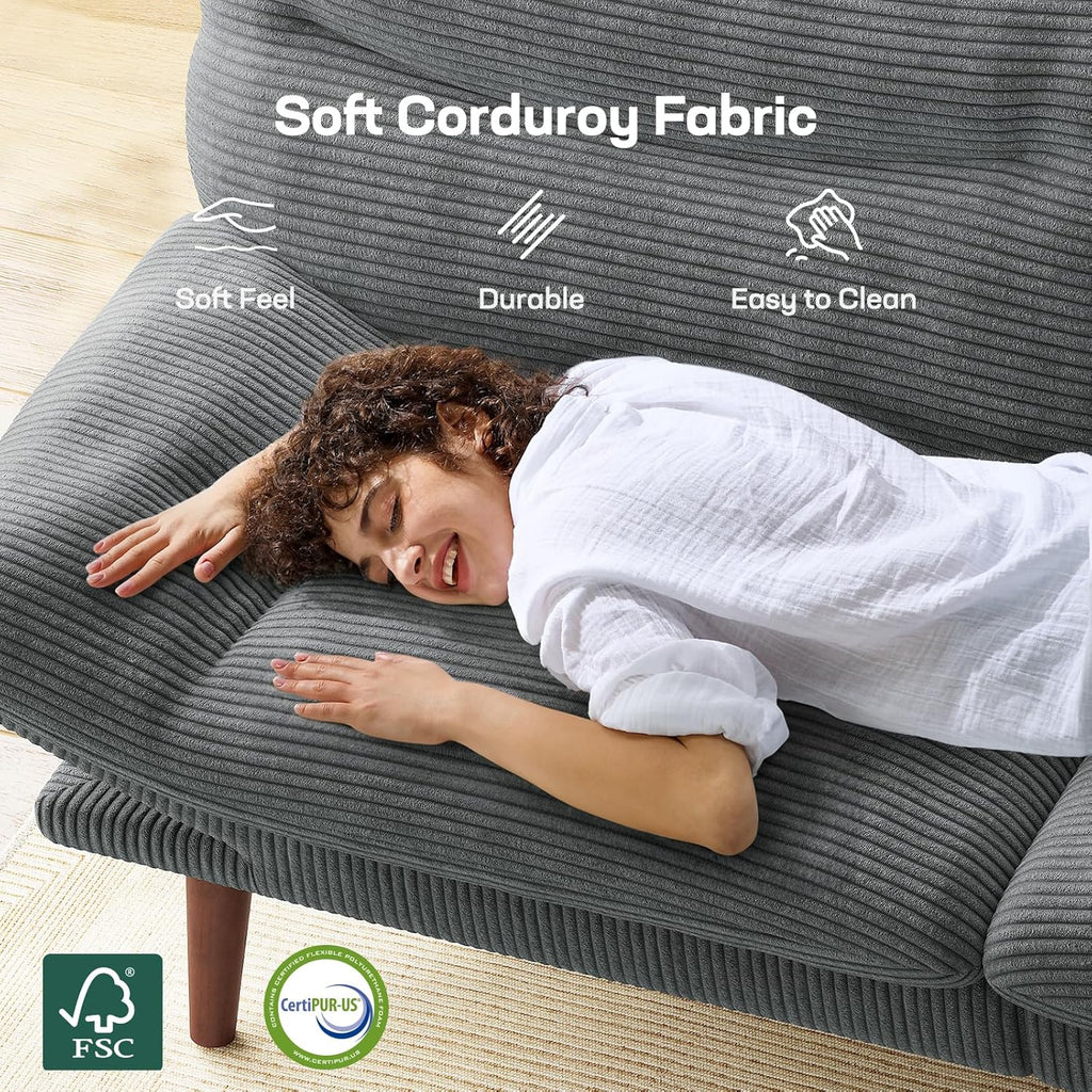 Futon Sofa Bed Futon Sofa Adjustable Back Armrests Converts to Small Sleeper Sofa Bed wourant