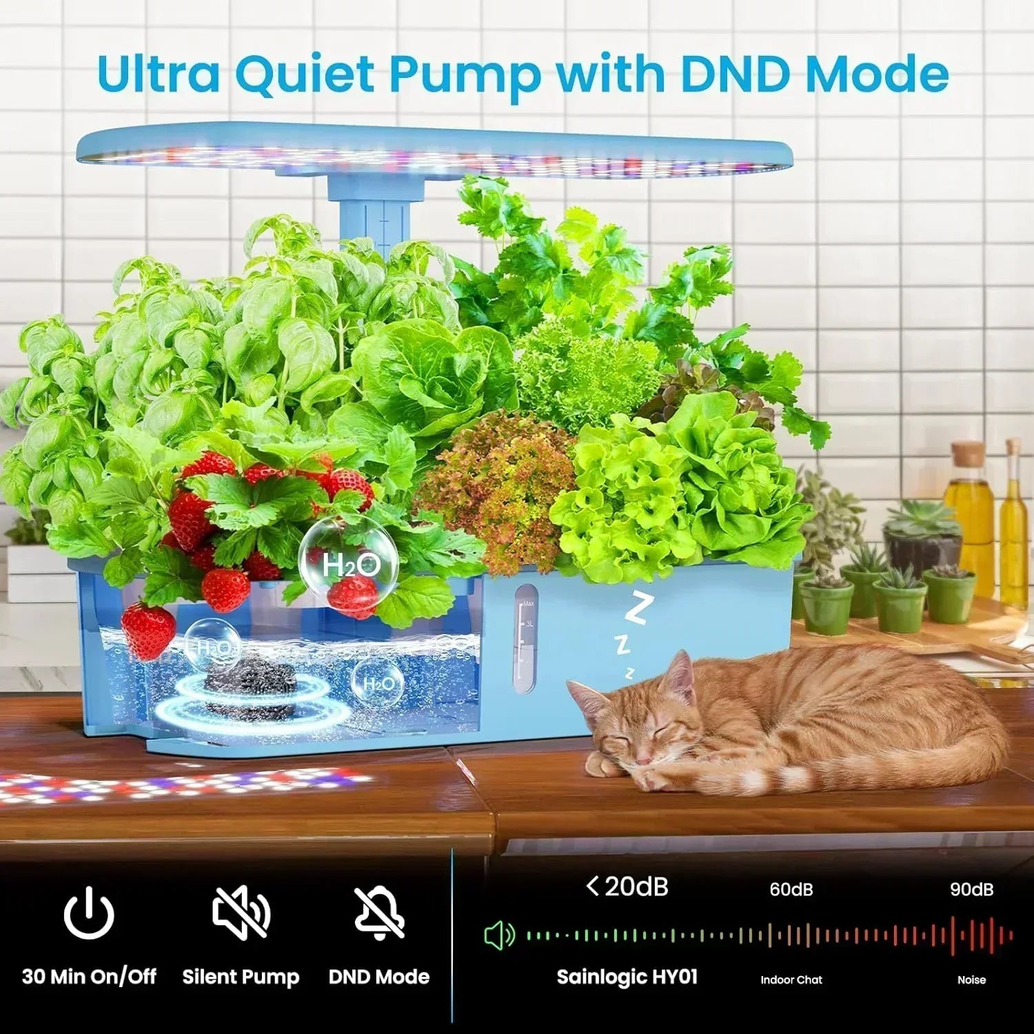 Hydroponic Planting System Kit 12 Watering Planters Smart Indoor Garden with APP wourant