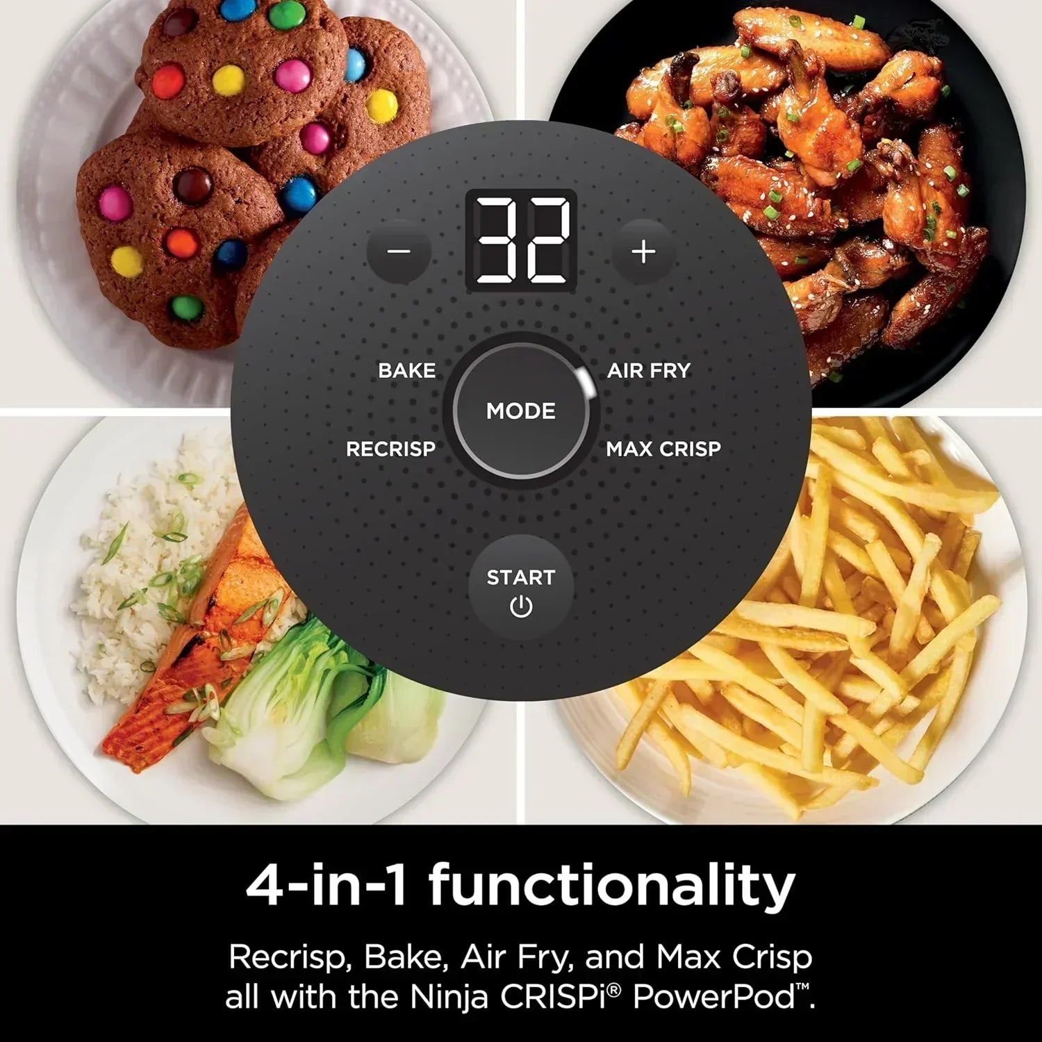 Ninja Crispi 4 in 1 Portable Glass Air Fryer Cooking System 4QT 6 Cup TempWare Glass Containers wourant