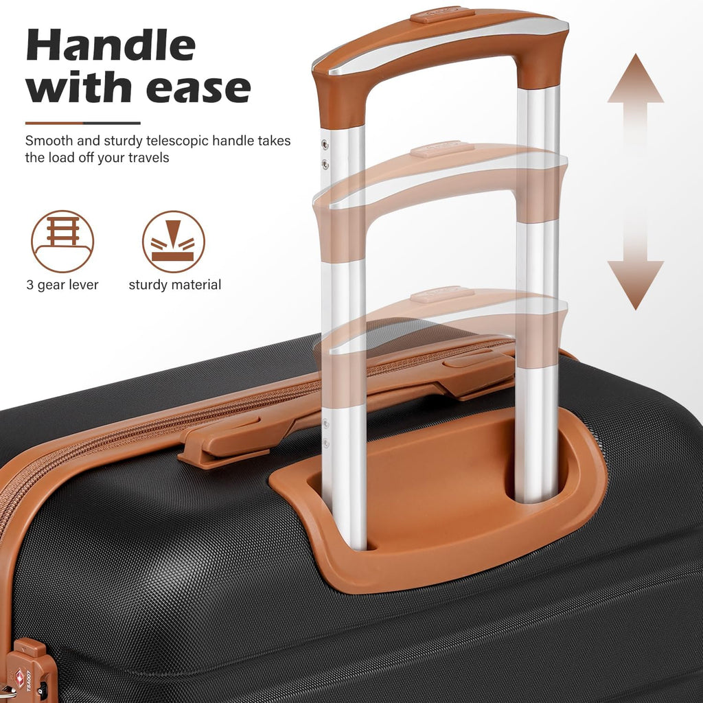 Luggage 3 Piece Set Suitcase Spinner Hardshell Lightweight TSA Lock wourant