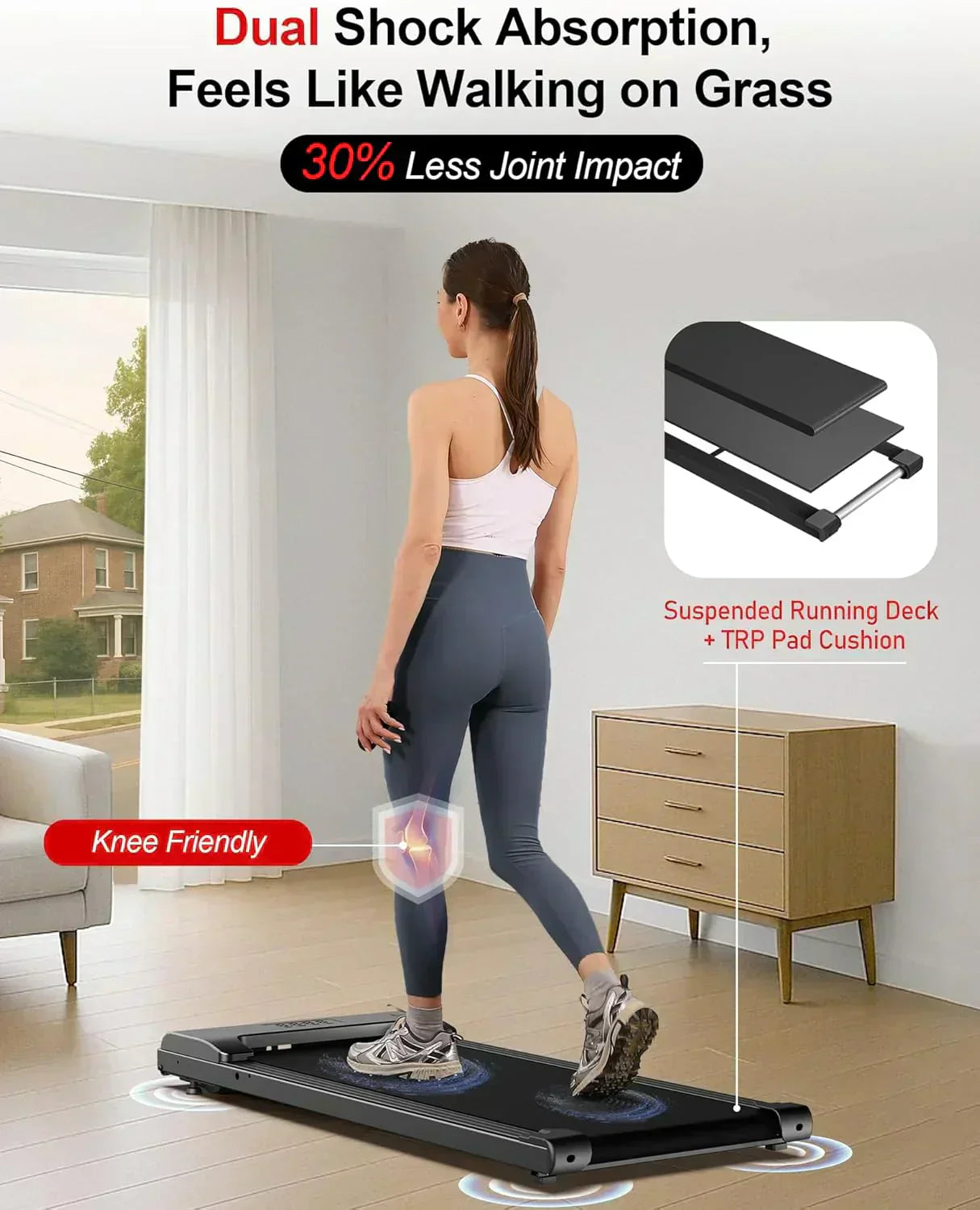 Lichico Walking Pad Under Desk Treadmill Ultra-Quiet Brushless Electric Jogging Treadmill wourant
