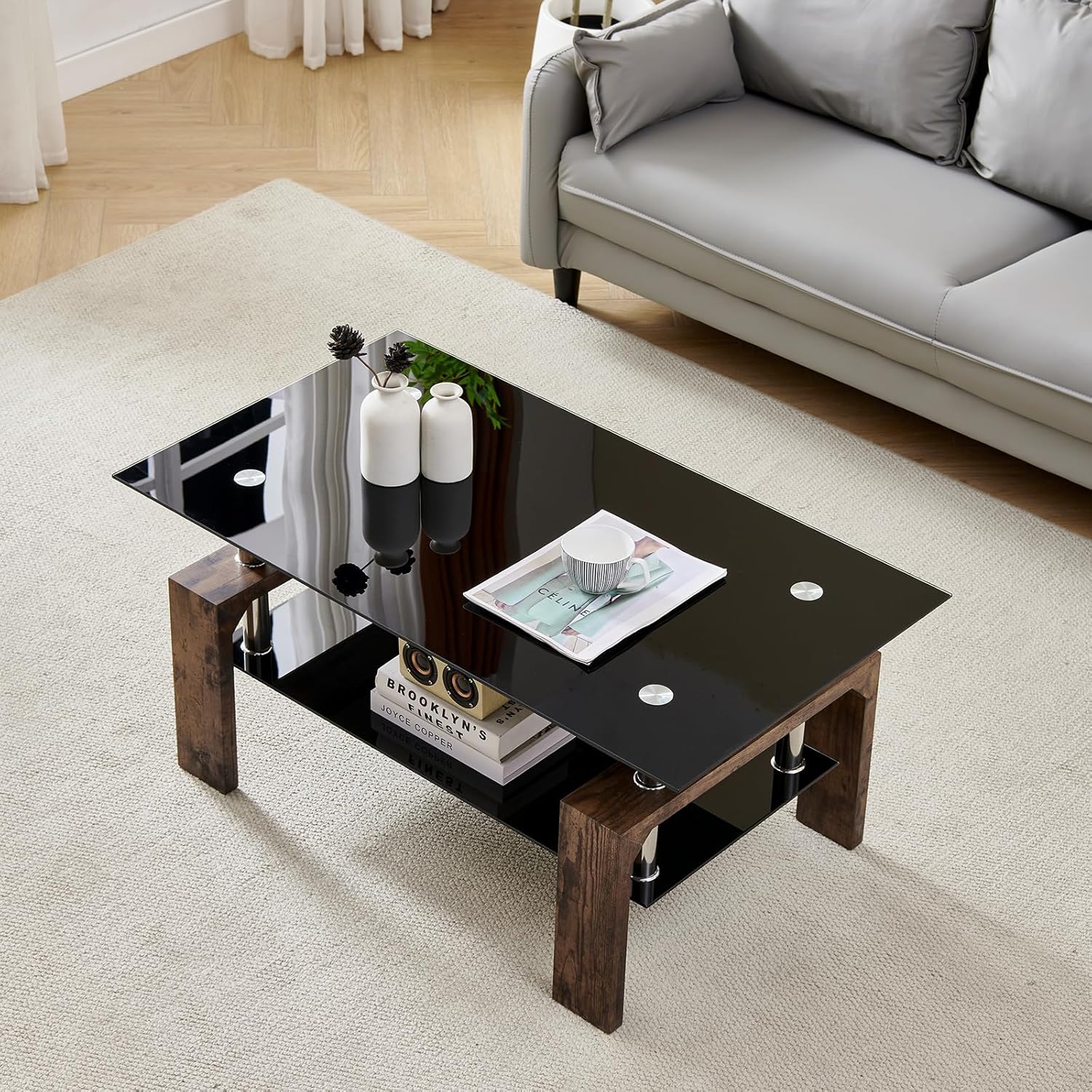Living Room Rectangle Coffee Table Tea Table Suitable for Waiting Room Modern Side Coffee Table wourant