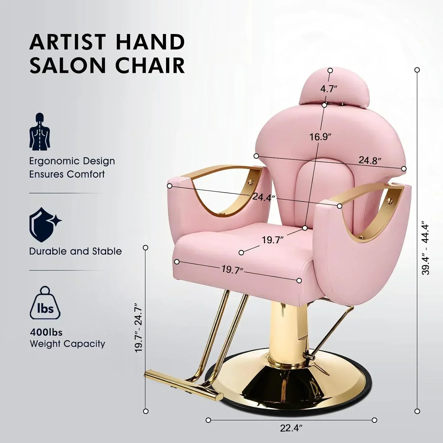 Artist Hand Salon Chair Reclining Barber Chair Oversized Hydraulic Pump Hair Salon Chair wourant