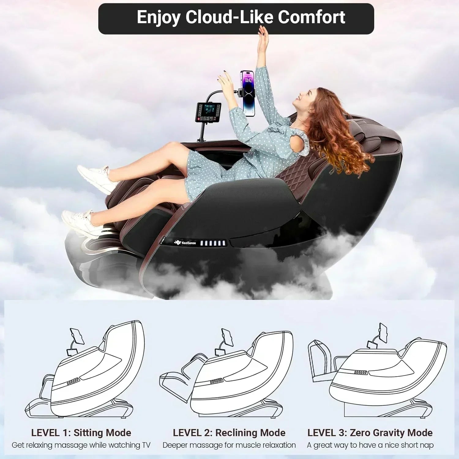 2025 Massage Chair Full Body Zero Gravity SL-Track Shiatsu Massage Recliner Chair with Heat wourant