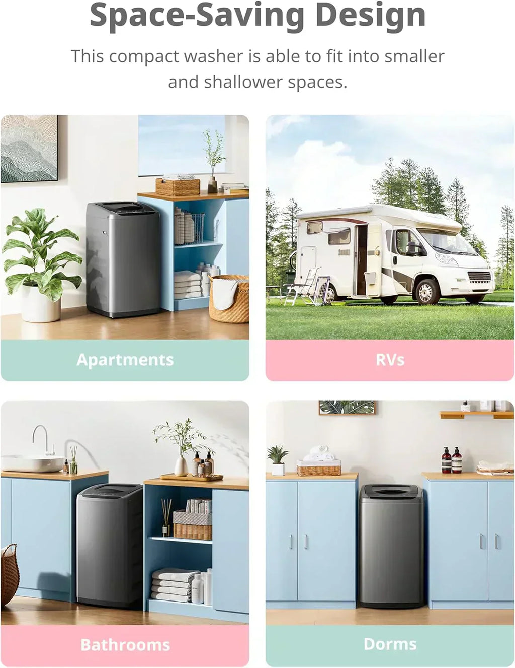 Comfee Portable Washing Machine 0.9 Cubic Foot with LED Display and Built-in Drum wourant