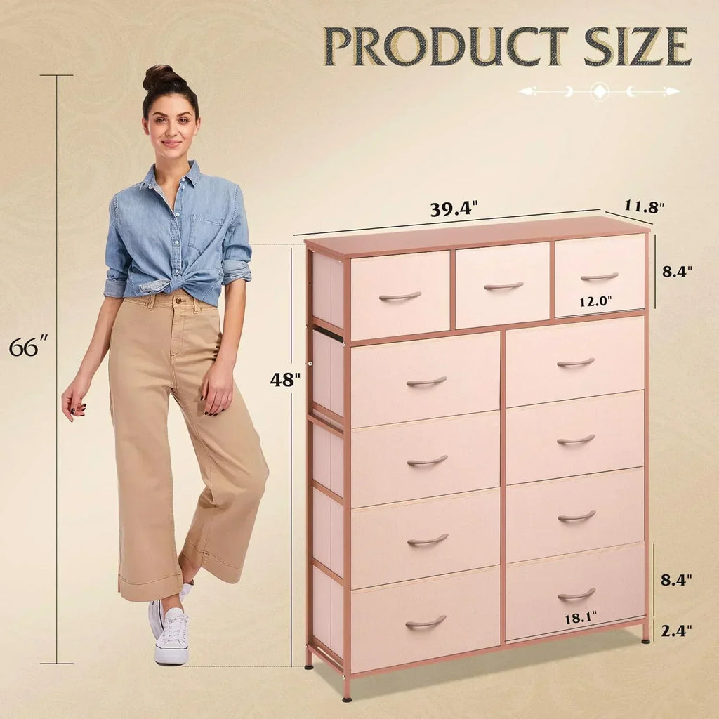 Storage Organizer Unit 11 Fabric Bins Storage Drawers Organizer Steel Frame Tall Storage Tower wourant