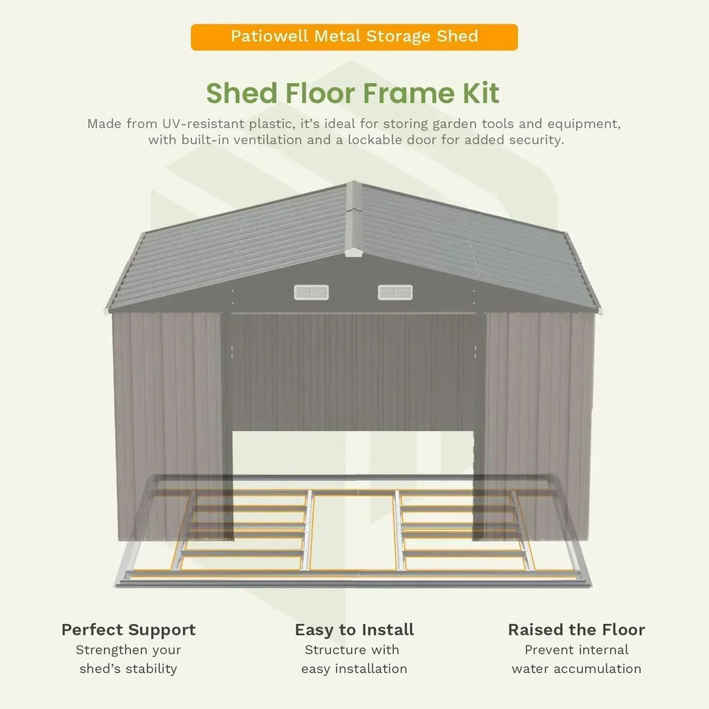 Patiowell 5x3 FT Outdoor Storage Shed Tool Shed with Sloping Roof and Lockable Door Metal Shed wourant