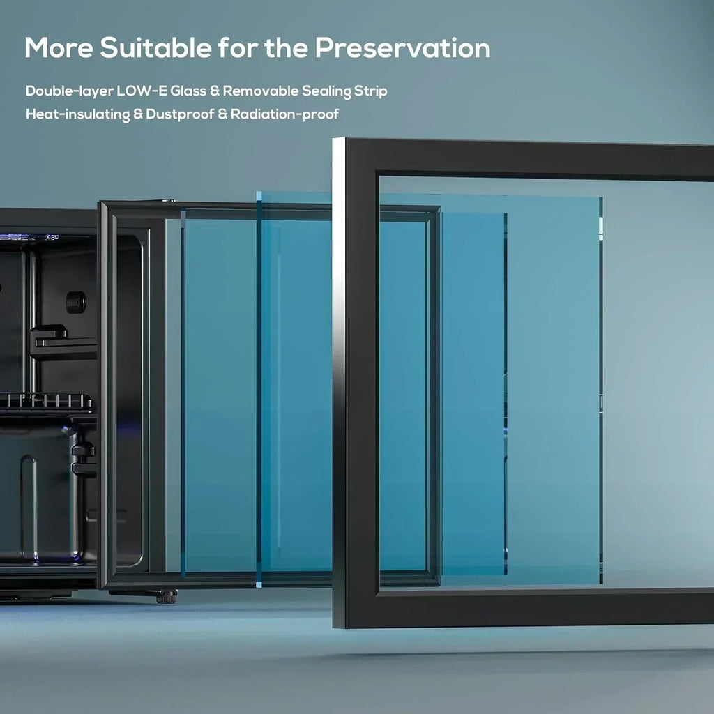 Beverage Refrigerator Cooler-120 Cans Freestanding Mini Fridge Cooler with Glass Door wourant
