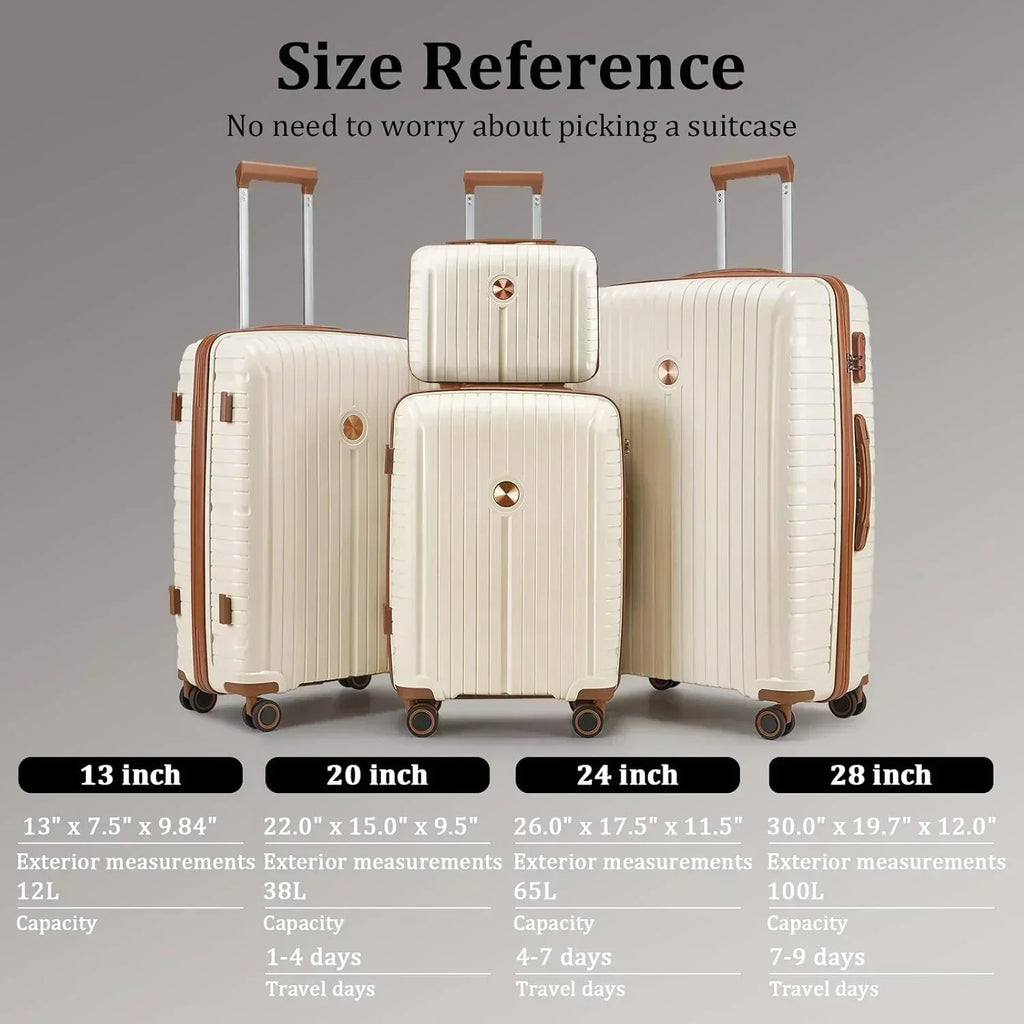 5-piece PP hardshell lightweight travel carry-on luggage set with dual spinner wheels wourant