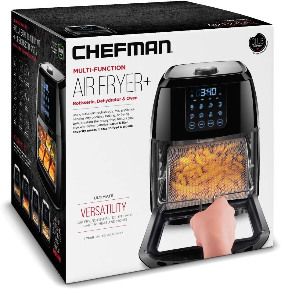 Chefman Compact 6.3-Quart Digital Air Fryer with Rotisserie Dehydrator and Convection Oven wourant