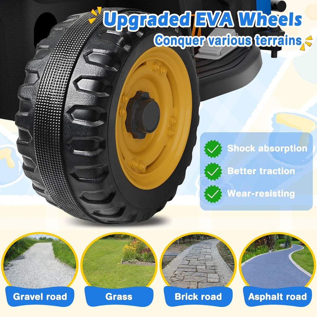 24V Ride On Tractor Tiltable Detachable Trailer 2x65W Motors EVA Tires Remote Control wourant