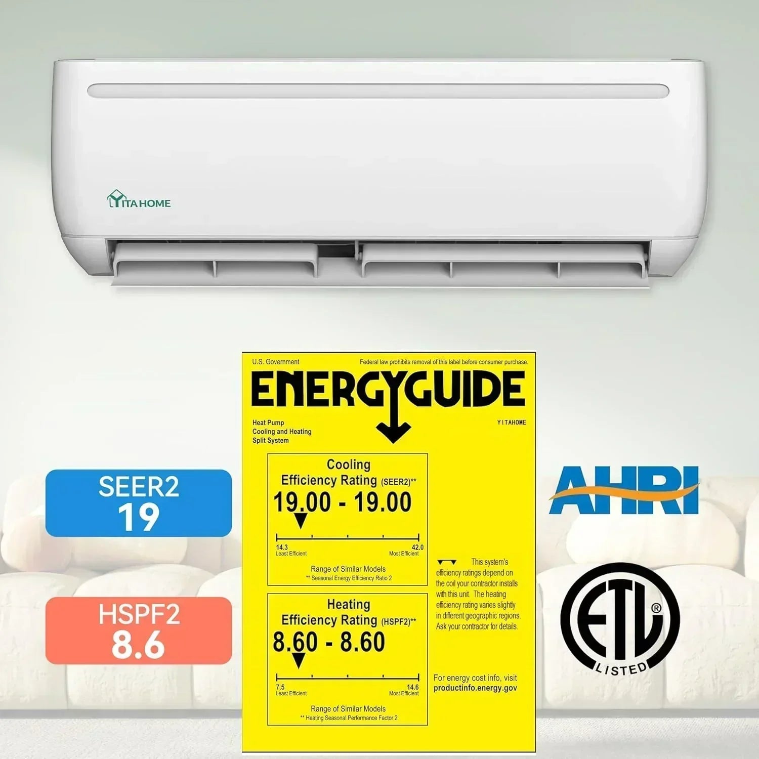 12000 BTU Mini Split Air Conditioner Heat Pump System Wifi Enabled 20 SEER2 115V Inverter Ductless wourant
