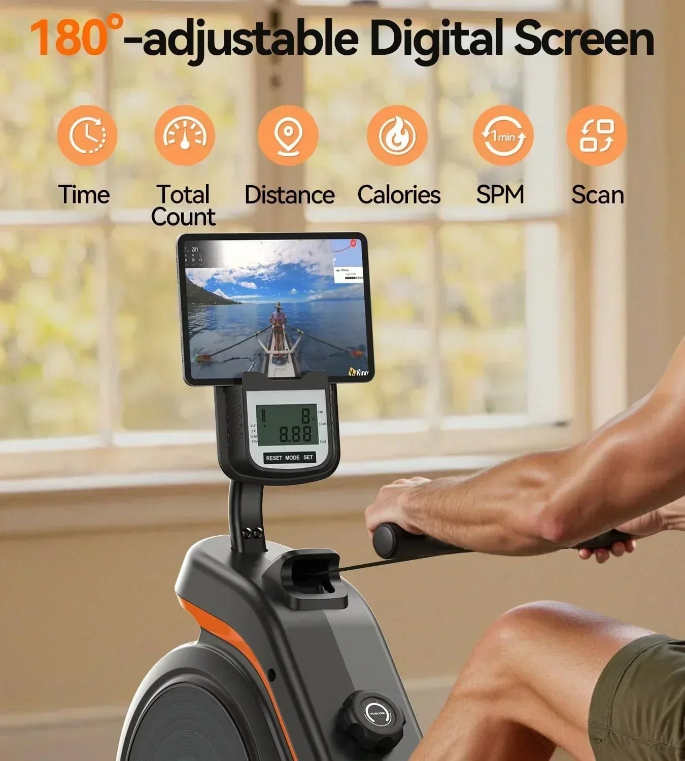 YOSUDA Home Magnet/Water Resistance Rowing Machine Support Bluetooth and Applications wourant