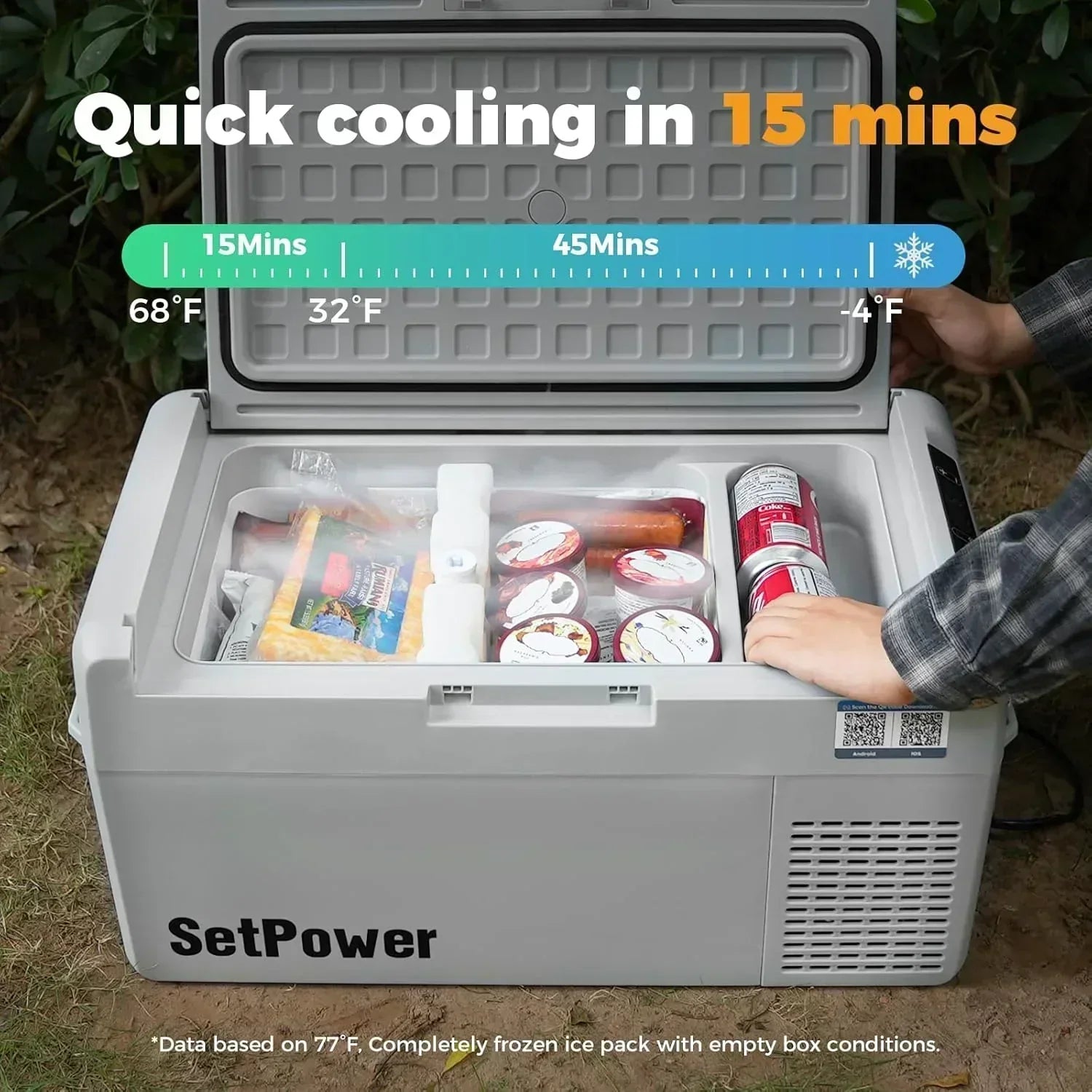 12V Refrigerator 21 Quart Portable Freezer 50 Hours Keep Cool Electric Cooler Car Refrigerator wourant