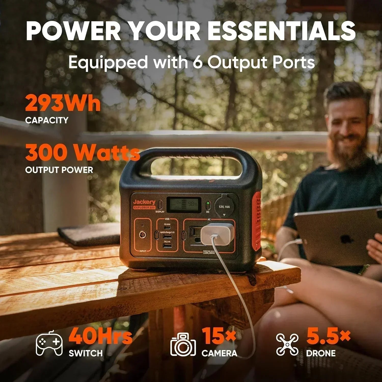 Portable Power Station Explorer 300 293Wh Backup Lithium Battery Solar Generator for Outdoors wourant
