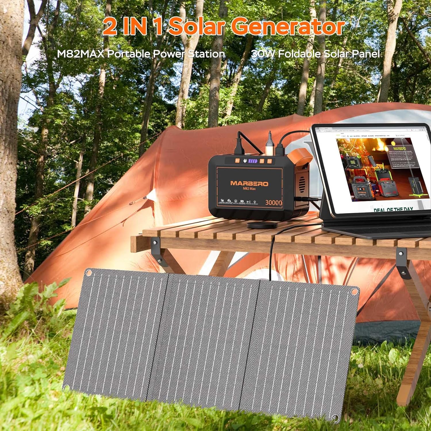 Portable Power Station 88Wh Camping Lithium Battery Solar Generator Fast Charging Power Bank wourant
