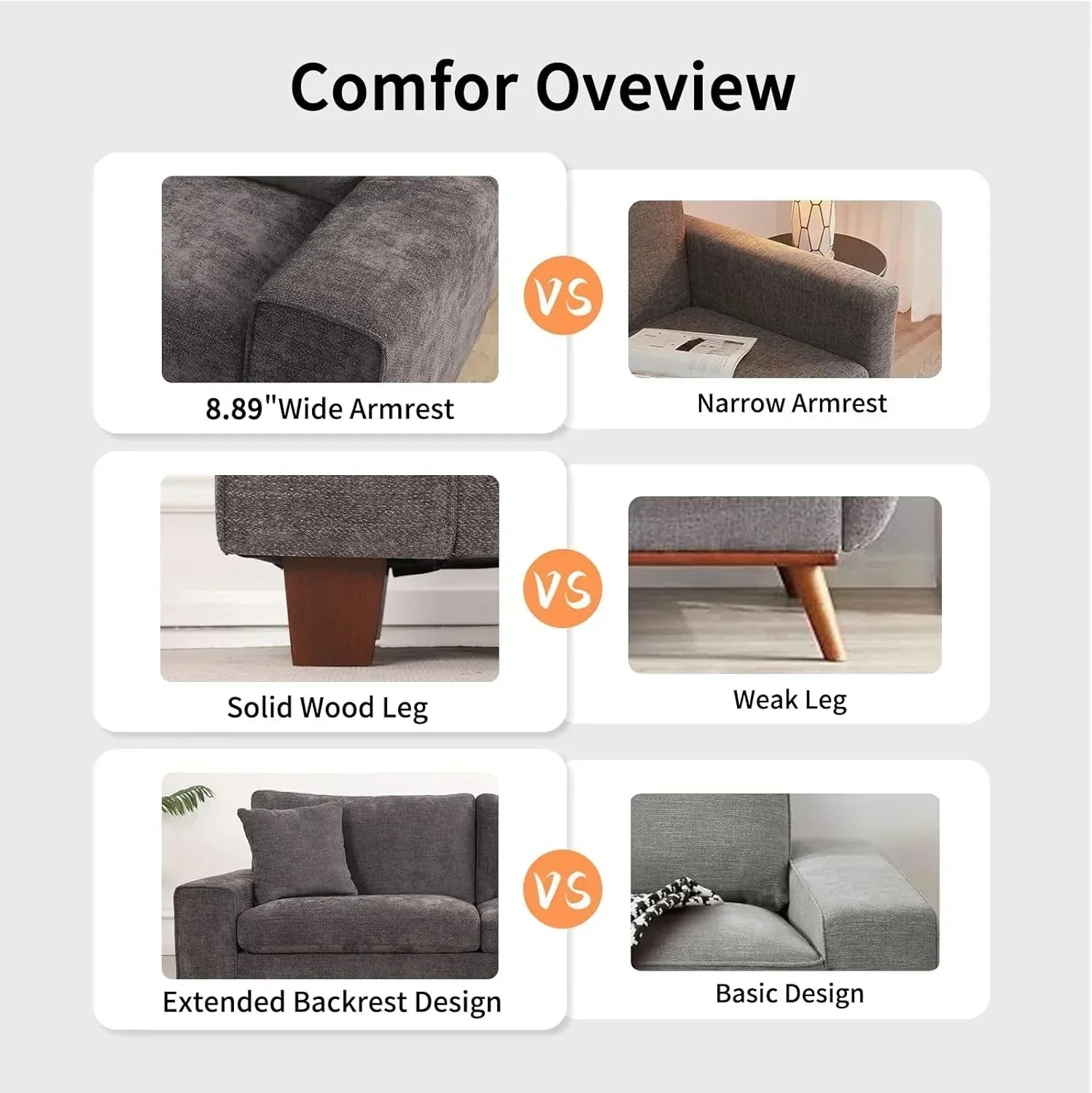 DOPEDIO living room double sofa chenille lounge chair removable solid wood frame wourant