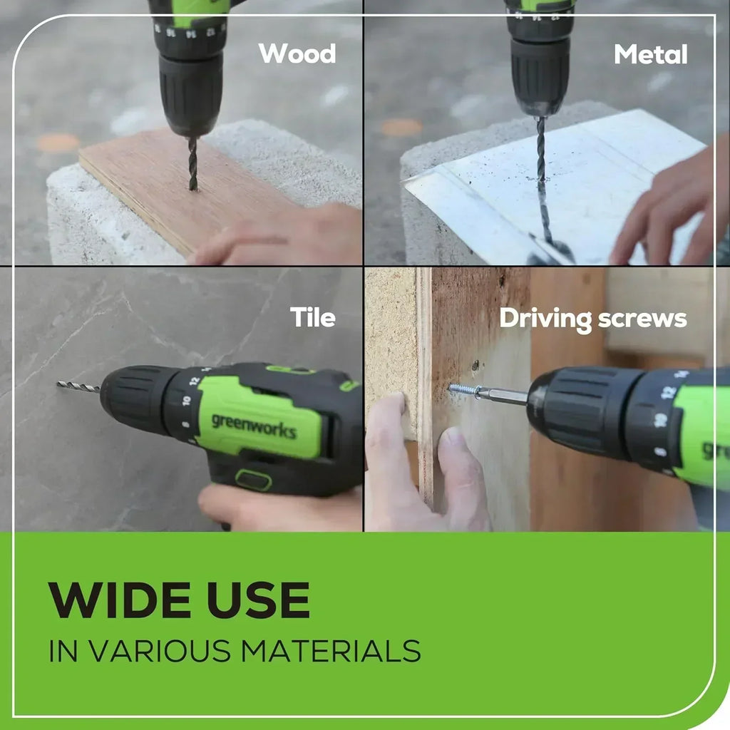 24V Brushless Cordless Drill Impact Driver Power Tool Combo Kit Included 1/2”Drill & 1/4”Hex wourant
