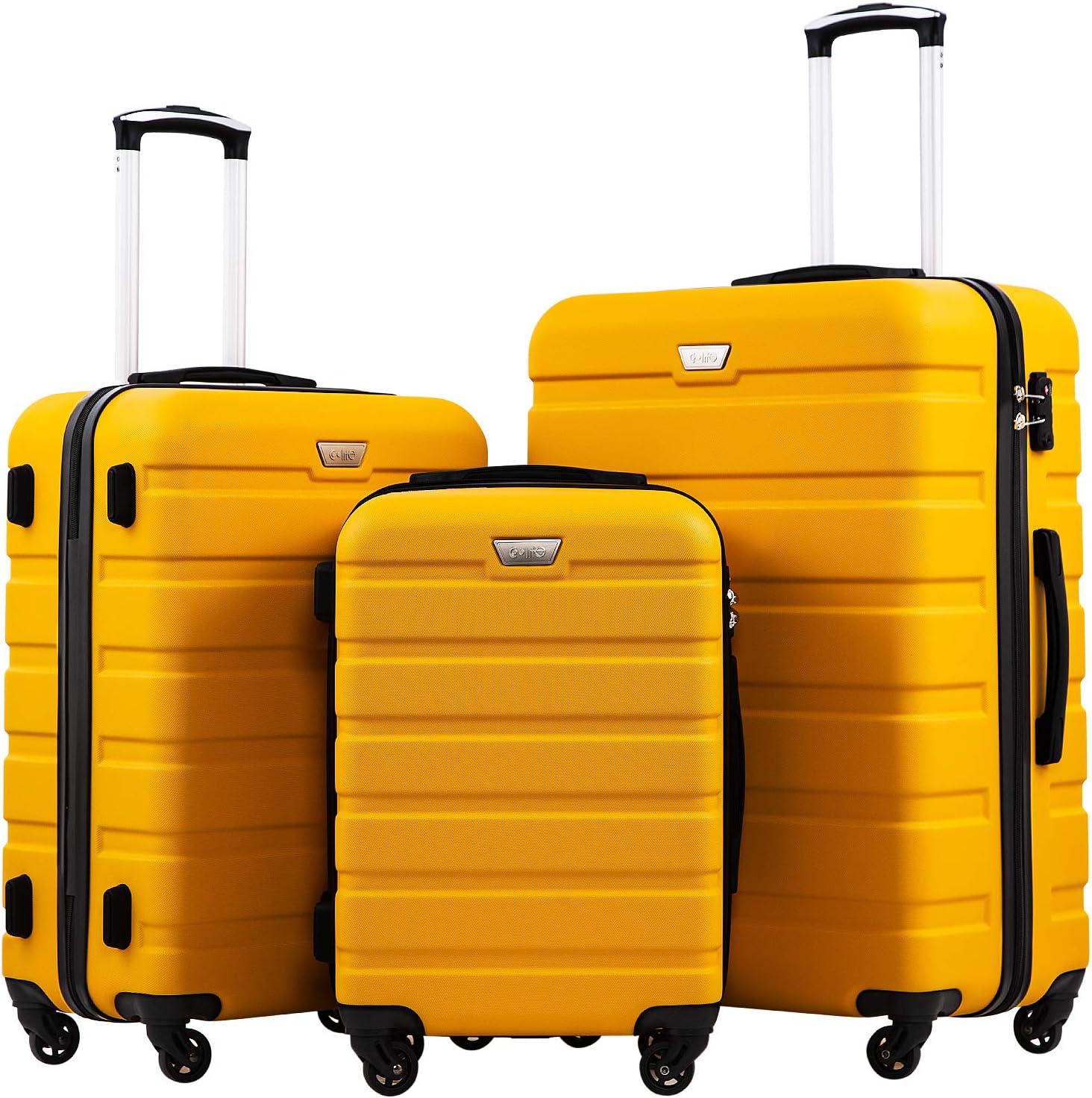 Coolife Luggage 3 Piece Set Suitcase Spinner Hardshell Lightweight TSA Lock wourant