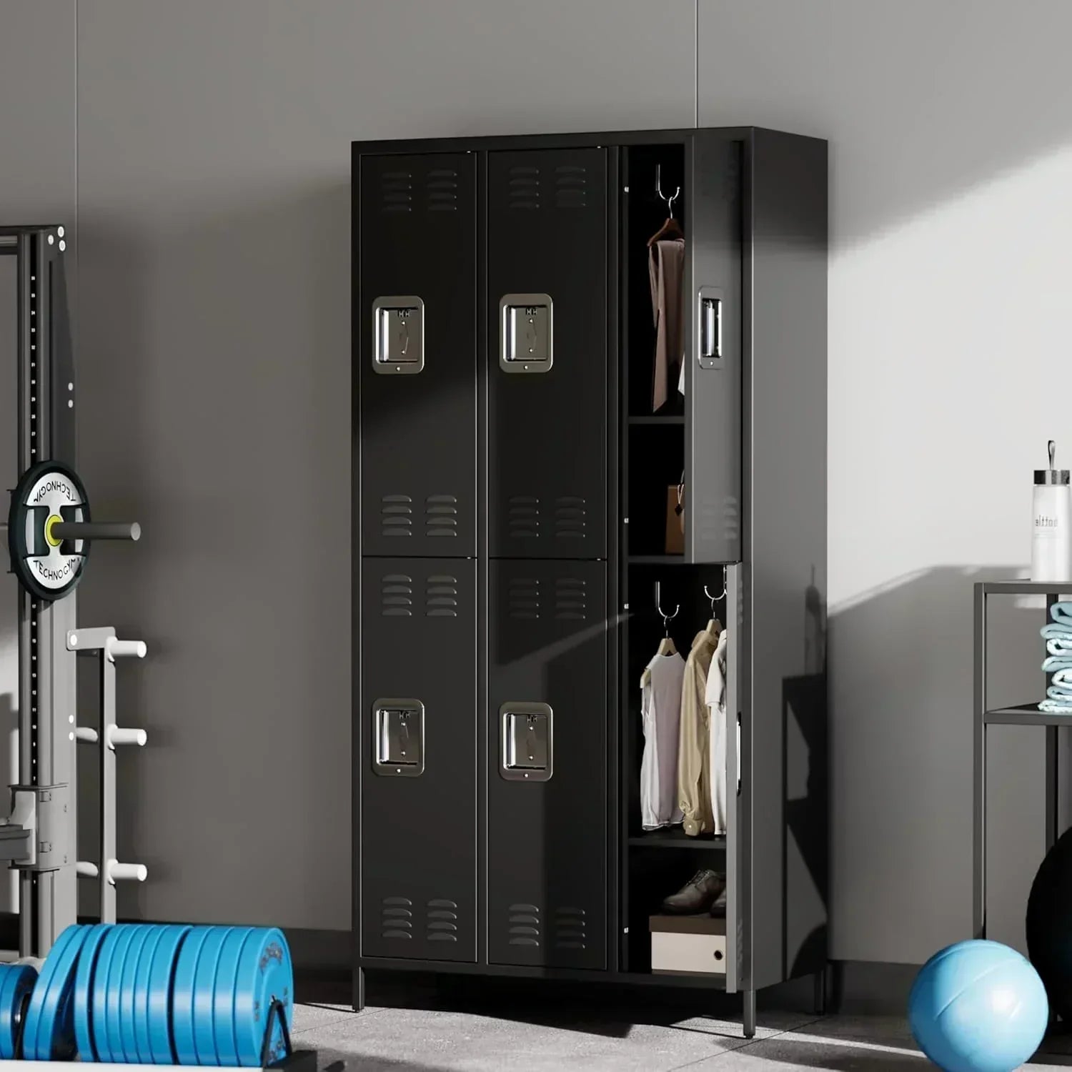 GAOMON Locker for Employees 6 Doors Locker Cabinet with Hooks Storage Locker wourant