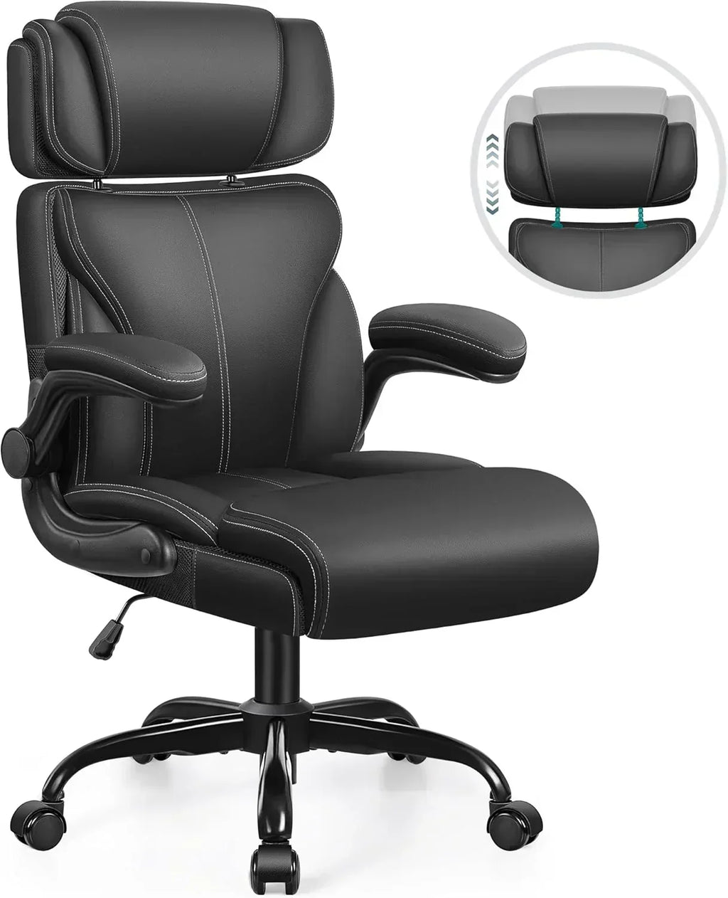 Office Chair Large High-Foot Computer Desk Chair Chair Lumbar Support Rotating Computer Chair wourant