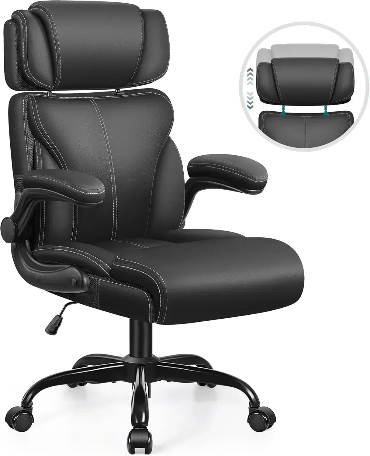 Office Chair Large High-Foot Computer Desk Chair Chair Lumbar Support Rotating Computer Chair wourant