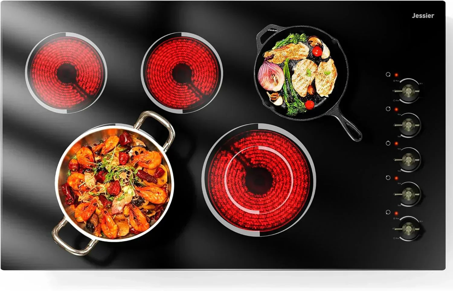 Electric Cooktop 30 Inch - 5 Burners Built-in Ceramic Cooktop 30" Electric Stove Top wourant