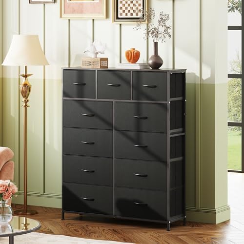 Storage Organizer Unit 11 Fabric Bins Storage Drawers Organizer Steel Frame Tall Storage Tower wourant