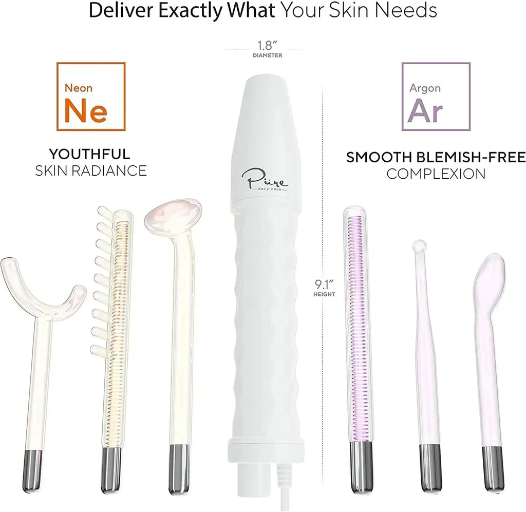 NuDerma Professional Skin Therapy Wand Portable Skin Therapy Machine with 6 Neon Argon Wands wourant