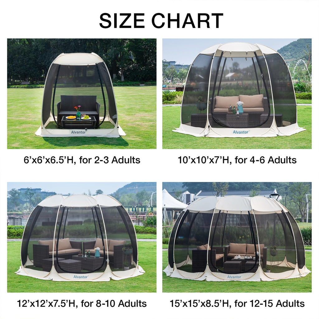 Alvantor Screen House Gazebo Pop Up Igloo Screened Canopy Tent with Mosquito Netting Sides wourant