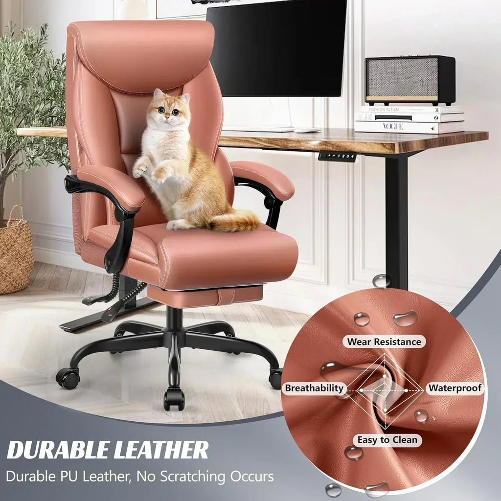 Office Chair Large High-Foot Computer Desk Chair Chair Lumbar Support Rotating Computer Chair wourant