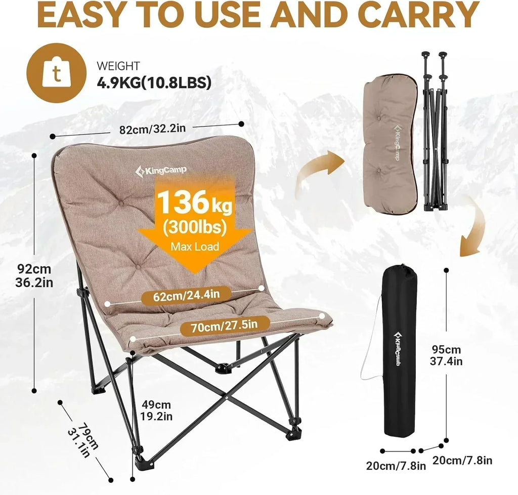 Butterfly chair extra large thick comfortable camping chair portable folding chair heavy duty seat wourant