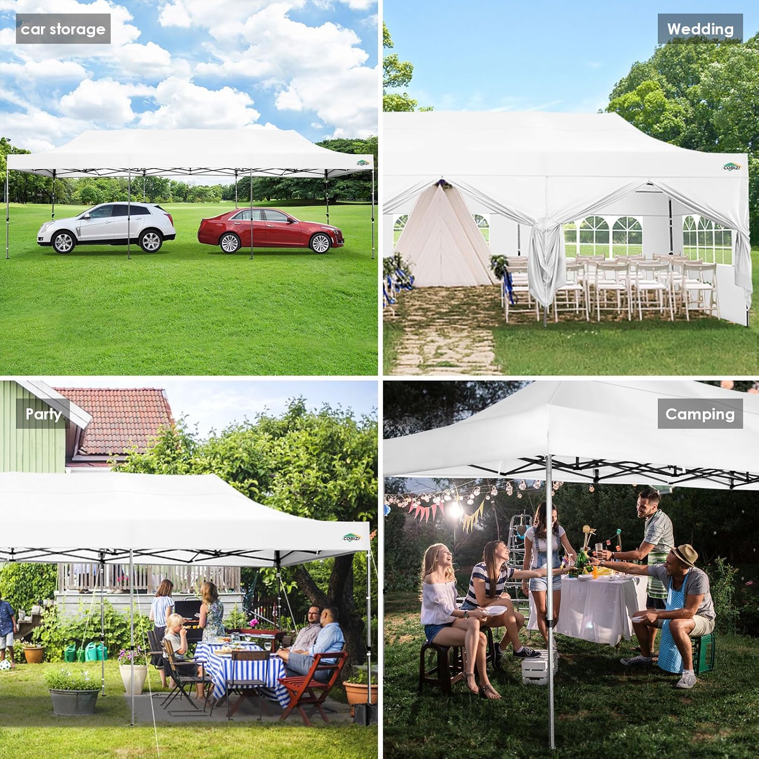 COBIZI 10x20 Heavy Duty Pop up Canopy Tent 6 sidewalls Commercial Canopy Wedding Party Tents wourant