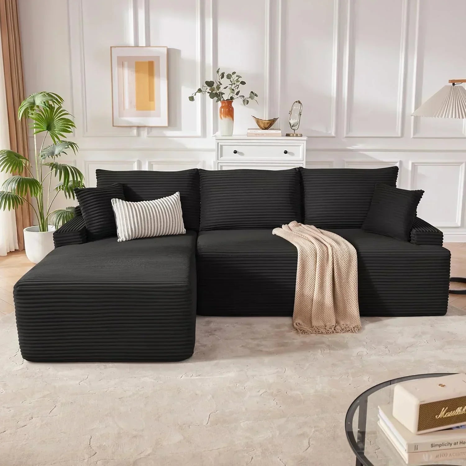 110-inch cloud sofa boneless sofa in the living room modular sofa with deep seats wourant